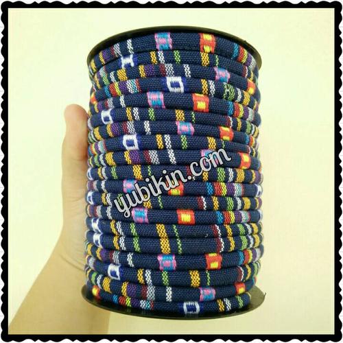 Gambar Tali Tenun Biru Garis 6mm Tribal Ethnic Stitched Fabric Cord dari Yubikin Craft Jakarta Utara Tokopedia