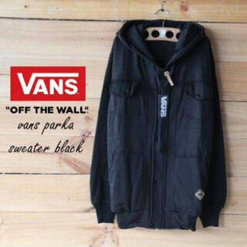 Jual Jaket Vans Parka Black Sweater Pria Wanita Grosir Murah