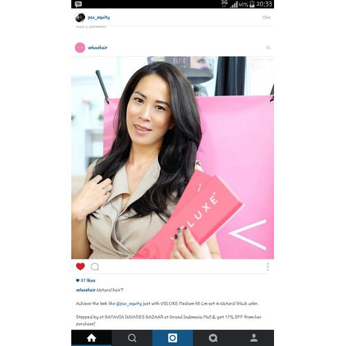 Foto Produk Hair Clip/hairclip/hair klip/Voluxe hair/50 cm Black/100% Human hair dari Voluxe Hair