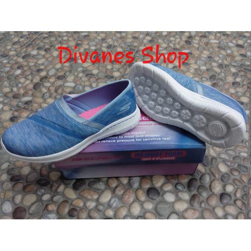 light blue slip on