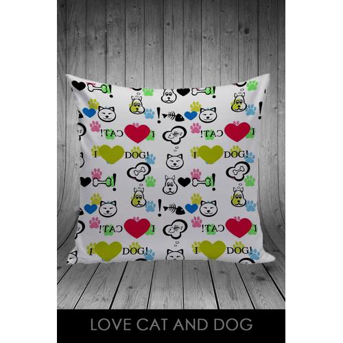 Foto Produk Bantal Dekorasi Sofa / Mobil - Love Cat And Dog dari Adelgio
