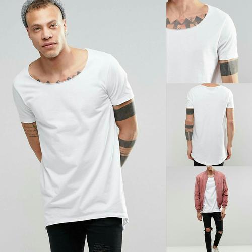 Jual longline tshirt with circle hem 