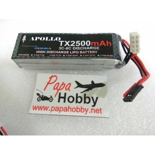 Gambar Baterai Transmitter Lipo Apollo 2500mah 3S 5C-8C 9XR,TARANIS (BONKA) dari Papa Computer Kota Pontianak Tokopedia