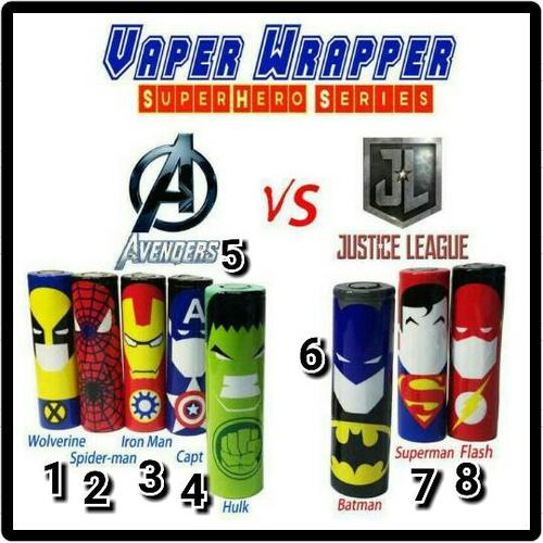 Gambar WRAP BATRE VAPOR VAP VAPING SUPER HERO NEW VERSION dari Vap-inG Kab. Bandung Tokopedia