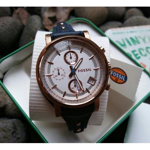 Jam Fossil boyfriend es 3838 strap navy 