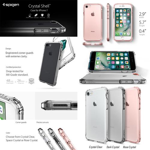 Foto Produk Spigen Crystal Shell iPhone 7 (4.7) Clear Back Panel TPU Bumper Corner dari Yuniversal Store