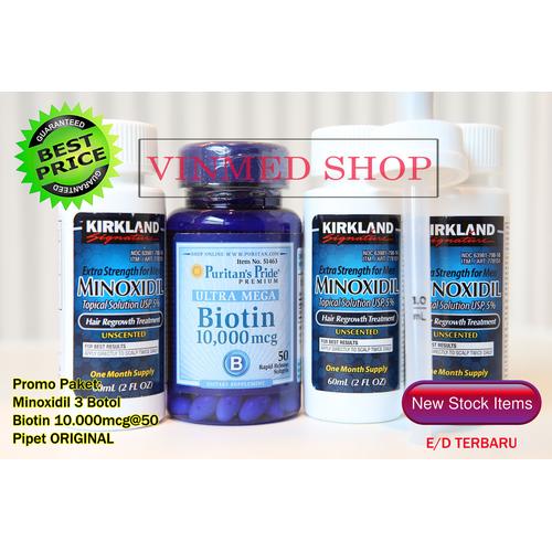 Foto Produk Kirkland Minoxidil+Biotin+Pipet(Free) Paket 3 Bulan dari vinmed