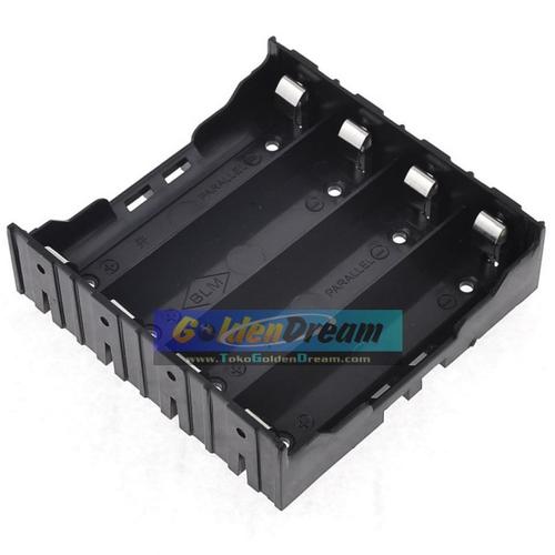 Foto Produk Paralel 4x 18650 Battery Holder Plat Lempengan Kotak Baterai Batere dari VISITEK