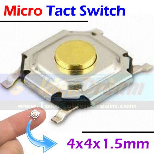 Foto Produk Micro Tact Switch 4x4x1.5 mm Saklar Micro On Off Momentary SMD Kecil dari VISITEK