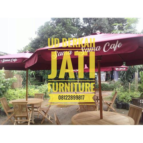 Foto Produk Set Parasol Payung Taman Rumah Kafe Hotel Cafe Vila Restouran dari UD.Berkah Jati Furniture