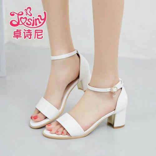 Jual sepatu high heels hak tahu putih 