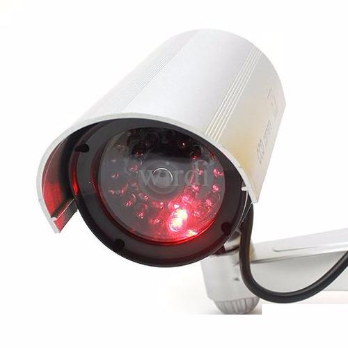 Foto Produk CCTV dummy palsu SILVER lengkap dengan kabel, tenaga baterai dari wirdi