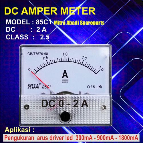 Gambar Amperemeter Analog DC 2A / 2 Ampere / 2000 mA dari Mitra Abadi Spareparts undefined Tokopedia