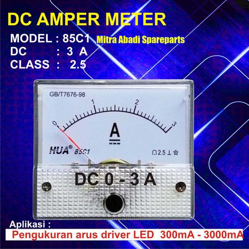 Foto Produk Amperemeter Analog DC 3A / 3 Ampere / 3000 mA dari Mitra Abadi Spareparts