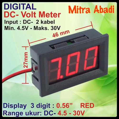 Foto Produk Voltmeter DC 4,5V-30V 0,56 inch Tulisan Merah/Red (Dengan Frame) dari Toko Mitra Abadi