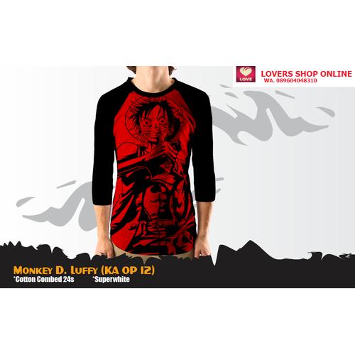 Kaos Anime Strawhat Luffy T-Shirt Merah 