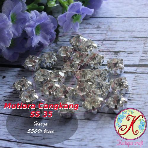 Foto Produk Mutiara Cangkang SS35 perlusin (bahan kerajinan / craft) dari Kutique Craft