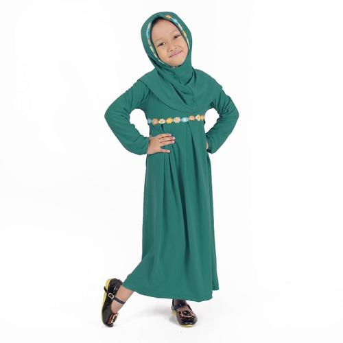 Foto Produk Baju Muslim Gamis Anak Perempuan Hijau Toska, lucu imut dari Grone