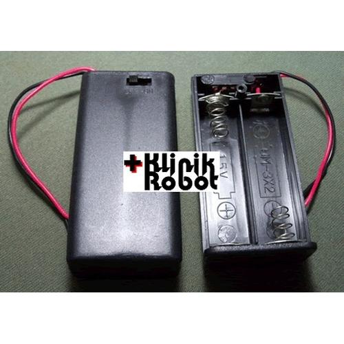 Foto Produk KR20031 AAx2 Battery Box W/ Switch Kotak Batere AA dengan Saklar dari KlinikRobot