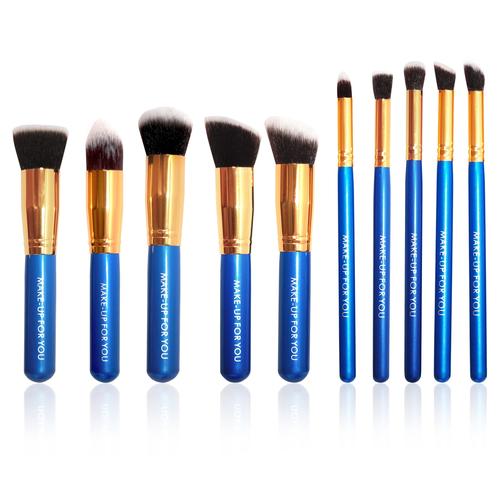 Foto Produk Brush Set Makeup for you - The Basic 10 Deep Blue with Gold Bezel dari twindshop