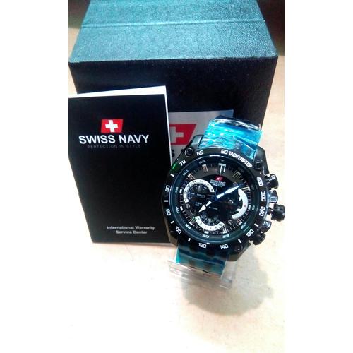 Jual Jam Tangan Swiss Navy 8709 FULL BLACK Stainless Steel Kota