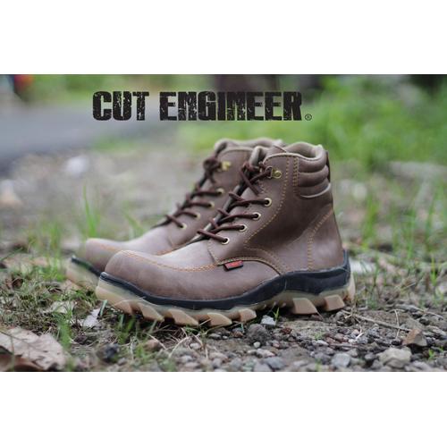 Foto Produk Cut Engineer Safety Boots Hikers Slip Resistant Cokelat Tua dari Cut Engineer