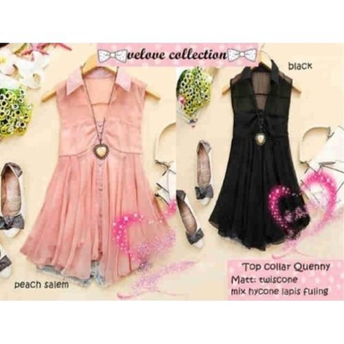 Foto Produk Atasan Top Collar Queeny VELOVE COLLECTION twiscone fit M OBRAL MURAH dari Shop With Mali