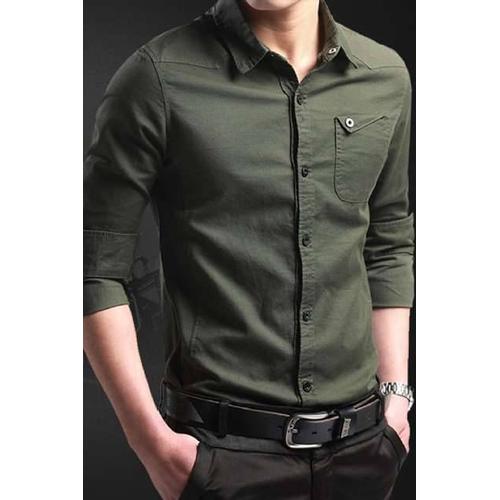 Foto Produk Pakaian Pria Kemeja Slim Fit Keren Warna Hijau Army dari Kemeja Slim Fit