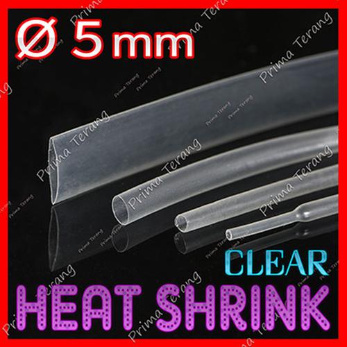 Foto Produk 5mm Transparan Heat Shrink Selonsong Selang Bakar Tube 5 mm Clear dari Prima Terang