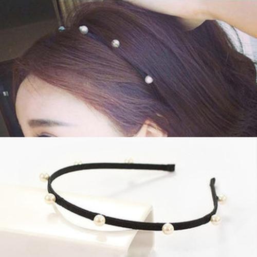 Foto Produk bando hitam mutiara/ headbands pearl black JBA001 dari Oila