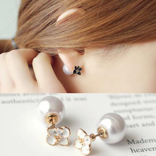 Foto Produk anting mutiara bunga / earrings oearl flower JAN005 - Putih dari Oila