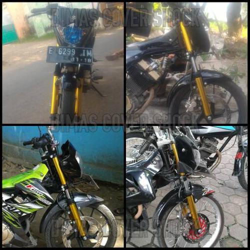 Jual Cover Shock ATAS BAWAH Satria FU - silver chrome, satria injeksi ...