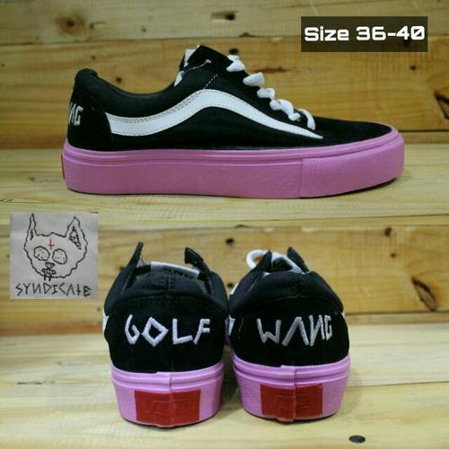sepatu vans golfwang hitam sol pink di Iyas Store Tokopedia