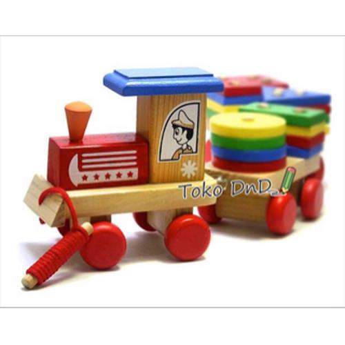 Foto Produk Mainan Edukatif / Edukasi Anak - Balok Kayu - Kereta / Train Geo dari Toko DnD