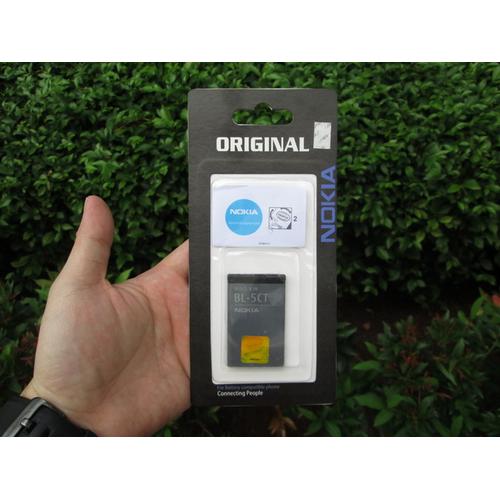 Gambar baterai original Nokia BL-5CT (C5, 5220, 6303, 3720c, dll), packing dari CNC phoneshop Jakarta Pusat Tokopedia