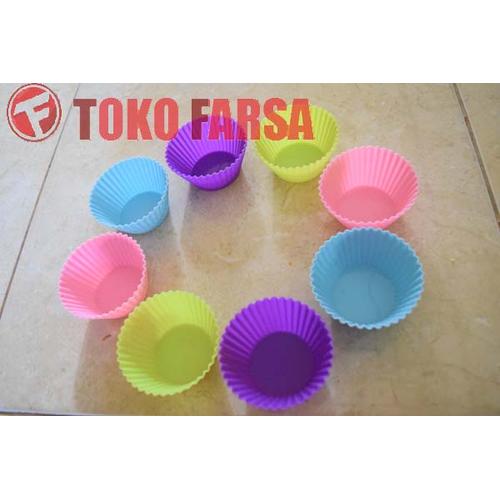 Gambar Cetakan Kue Cupcake Puding Muffin Silikon Besar 7cm Bentuk Bundar dari Toko Farsa undefined Tokopedia