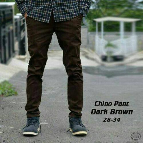 Foto Produk celana chino panjang dark brown murah dari Baijonk Store Bandung