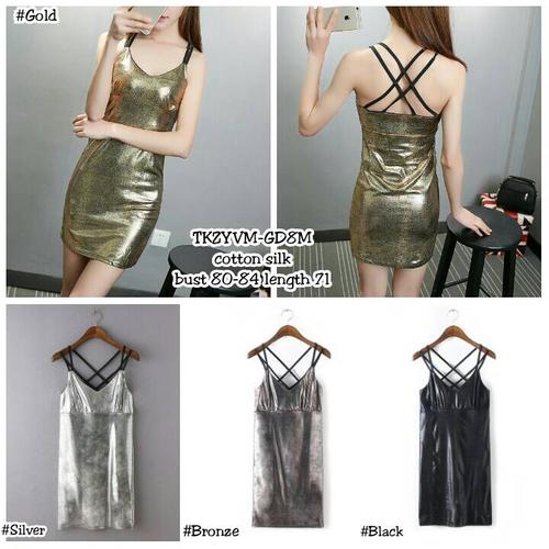 Jual TKZYVM Dress Silver Dress Gold 