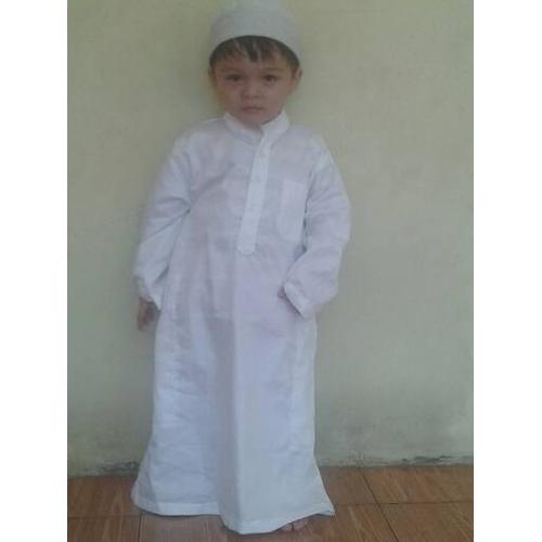 Foto Produk gamis jubah putih anak 2 dan 3 tahun dari aamaleeq