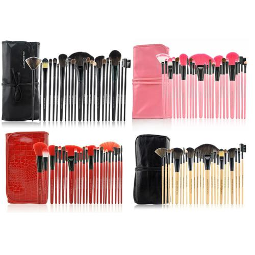Foto Produk Makeup For You (Mufy) PINK BLACK RED BAMBOO 24pcs Makeup Brush Set dari twindshop