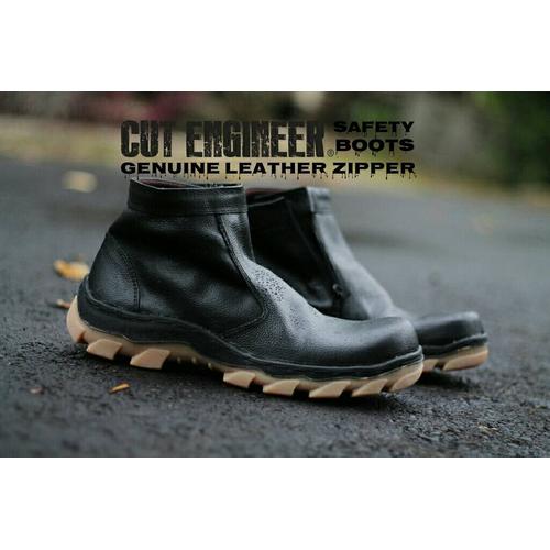 Foto Produk Sepatu Kulit Asli Zipper Safety Boots Cit Engineer Ori dari Cut Engineer