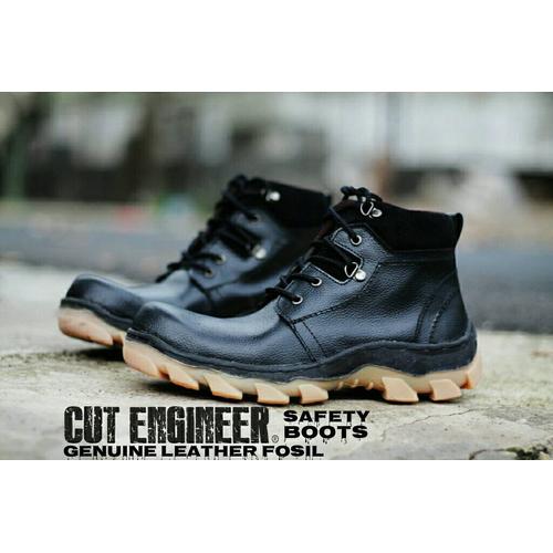 Foto Produk Sepatu Kulit Asli Safety Fosil Cut Engineer Boots Ori Black dari Cut Engineer