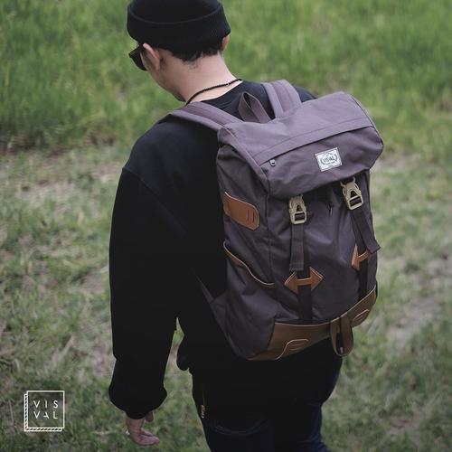 Foto Produk Tas Ransel Laptop Rucksack Polyester Visval Raga Brown dari Bribik Store