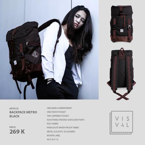 Foto Produk Tas Visval Metro Black Series / Tas Laptop Backpack dari Tas Denim Bandung