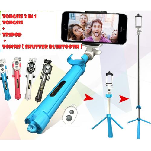 Foto Produk Tongsis 3 in 1 (tongsis + tripod + tomsis ) - Biru Muda dari boomingjaya