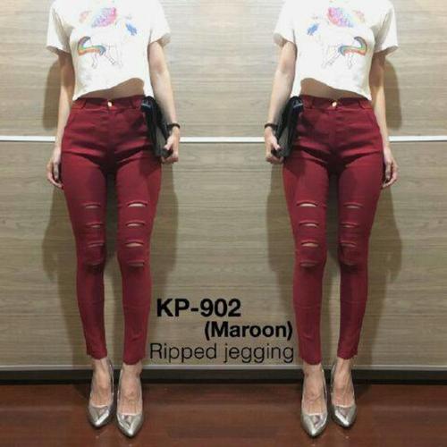Jual Ripped 4 Jegging Red Jeans 