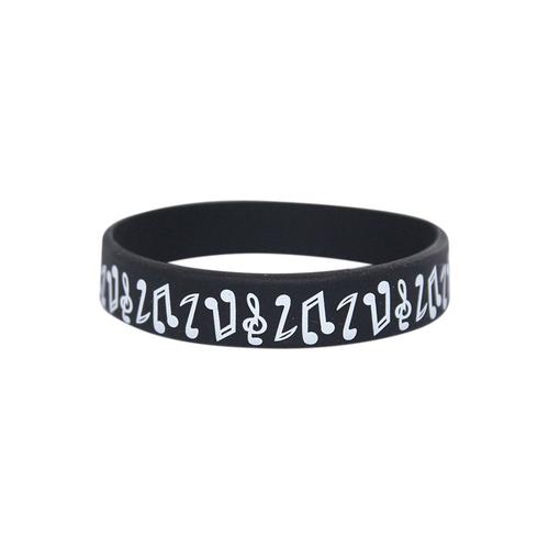 Foto Produk Notes Wristband - Black | Gelang Karet | Motif Musik dari Pentatonic Music