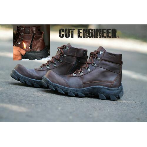 Foto Produk sepatu Safety boots KULIT ASLI cut engineer hitam dari Cut Engineer