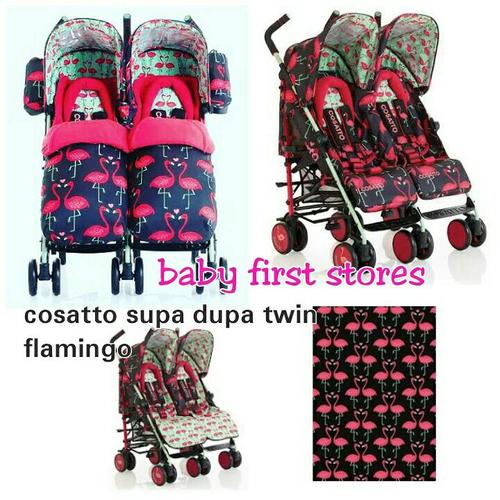 cosatto double stroller flamingo