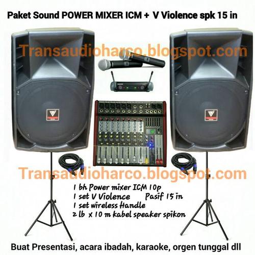 Jual Paket sound system Power Mixer iCm 10p dan Pasif 15 in Jakarta